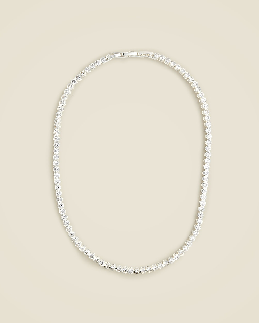 Round cubic zirconia bezel-set tennis necklace | J. Crew US