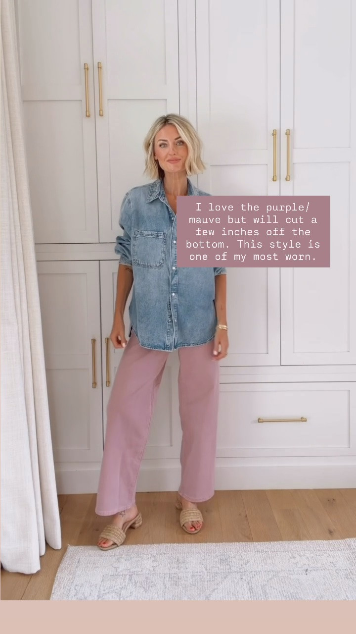 How cute is the color of these jeans?! It’s so fun & different! I also typically cut a couple inches off this style of jeans! Wearing M in shirt & 2 in the jeans!

Loverly Grey, Target, denim shirt, denim button down, wide leg jeans, pre fall outfit

#LTKSeasonal
