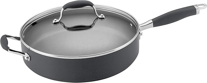 Anolon Advanced Hard Anodized Nonstick Saute Fry Pan with Helper Handle, 5 Quart, Gray | Amazon (US)