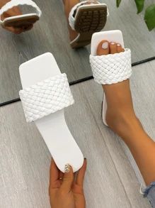 Minimalist Braided Design Slide Sandals
   SKU: swshoes25210601811      
          (9999+ Reviews... | SHEIN