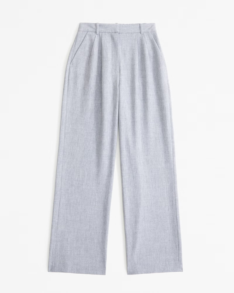 Abercrombie & Fitch Women's Curve Love A&F Sloane Tailored Wide Leg Pant in Grey - Size 34 REG | Abercrombie & Fitch (US)