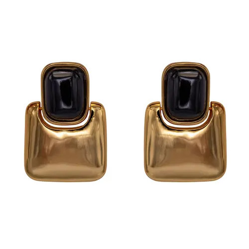 BLACK SUEDE STUDIO Block Earring in Gold/black at Nordstrom | Nordstrom