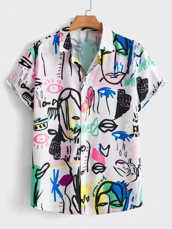 Manfinity Men Abstract Figure Graphic Shirt Without Tee | SHEIN