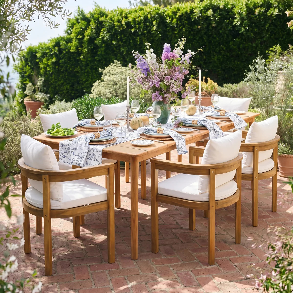 Emory Patio 7-Piece Acacia Wood Dining Set | Wayfair North America