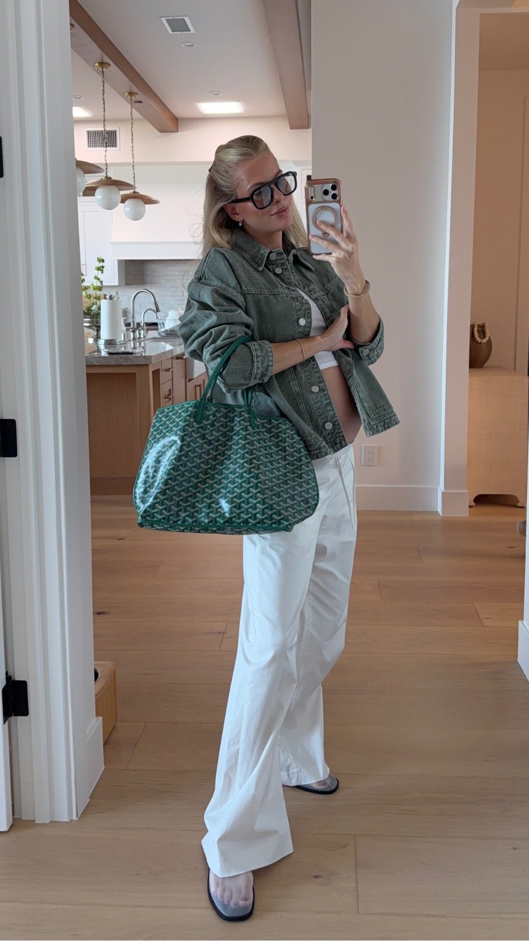 Small in jacket, med in tee, med in pants (sized up for pregnancy), true size in shoes. Code KathleenPost for first month free at Vivrelle- where my bag is from! 

Farmer’s market outfit, bump style, spring outfit, pregnancy outfit

#LTKBump #LTKSeasonal #LTKootd