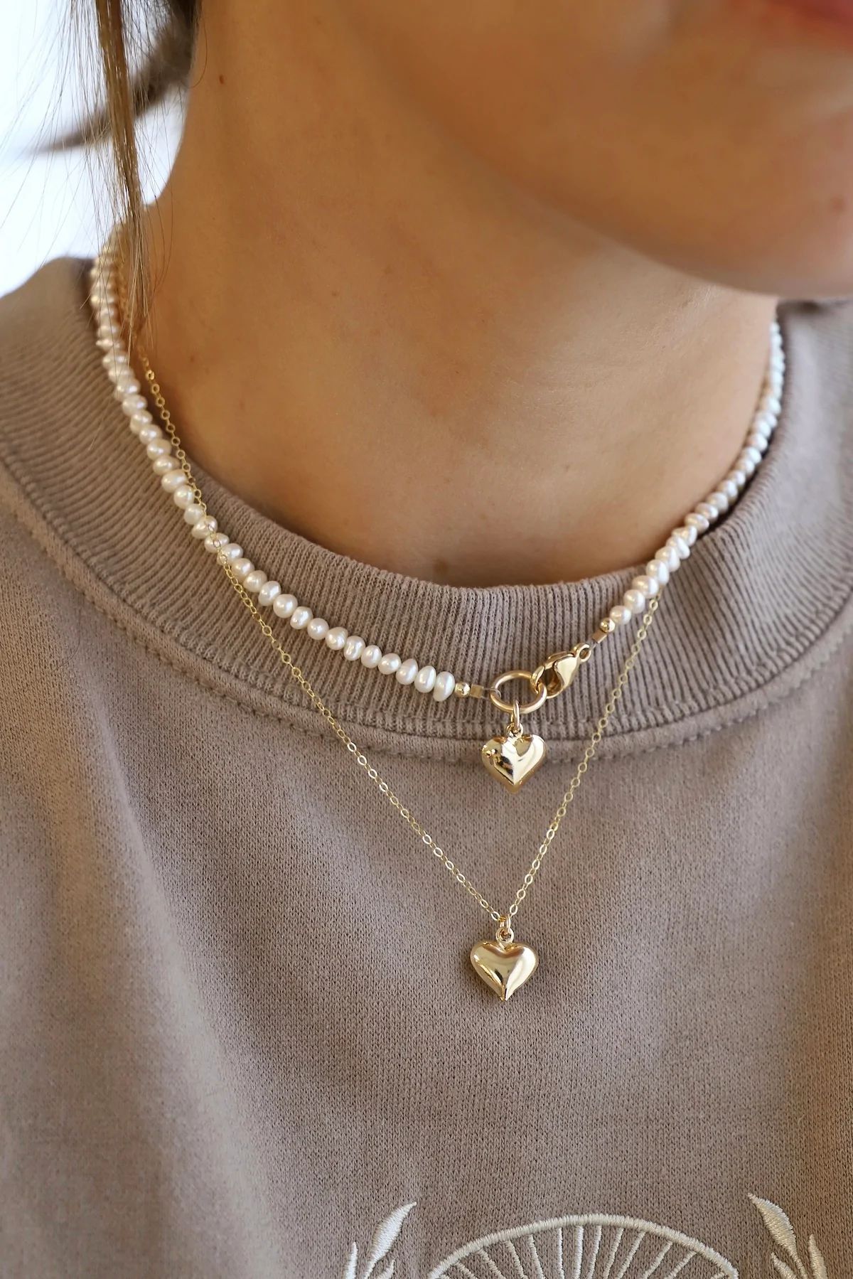 HEART AND FRESHWATER PEARL NECKLACE | Katie Waltman Jewelry
