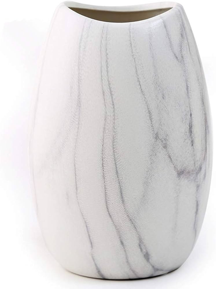 ANDING Marble Vase/White Flower Pot/Flower Display/Dedding/Housewarming Gift | Amazon (US)