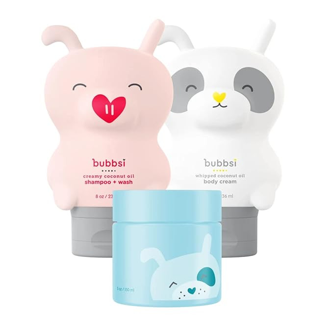 Bubbsi Newborn Skincare Starter Set | Organic Coconut Oil Baby Bath Essentials | Baby Lotion, Sha... | Amazon (US)
