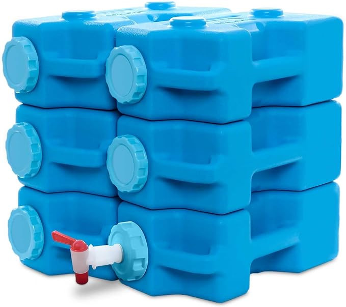 AquaBrick Emergency Water Storage Containers w Ventless Spigot Cap, 100% Leak Proof Guaranteed, P... | Amazon (US)