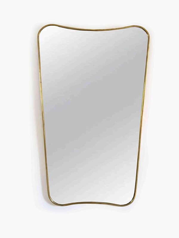 Italian Curved Unlacquered Brass Mirror - Butterfly Wall Mirror (31 H / 21w, Bronze) | Amazon (US)