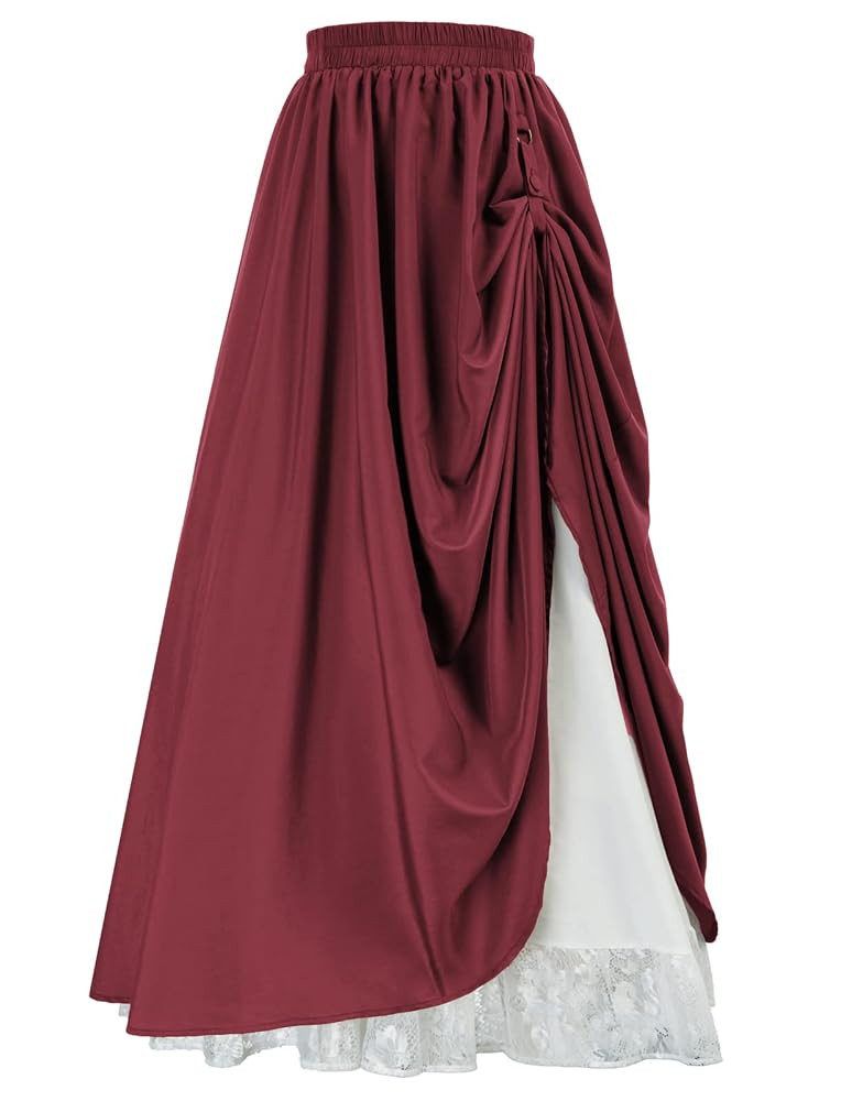 Scarlet Darkness Maxi Long Skirt for Women Double Layered Renaissance Skirts | Amazon (US)