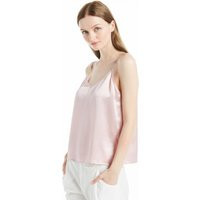 LILYSILK Women's Silk Camisole 22 Momme V Neck Adjustable Straps Rosy Pink S | LilySilk