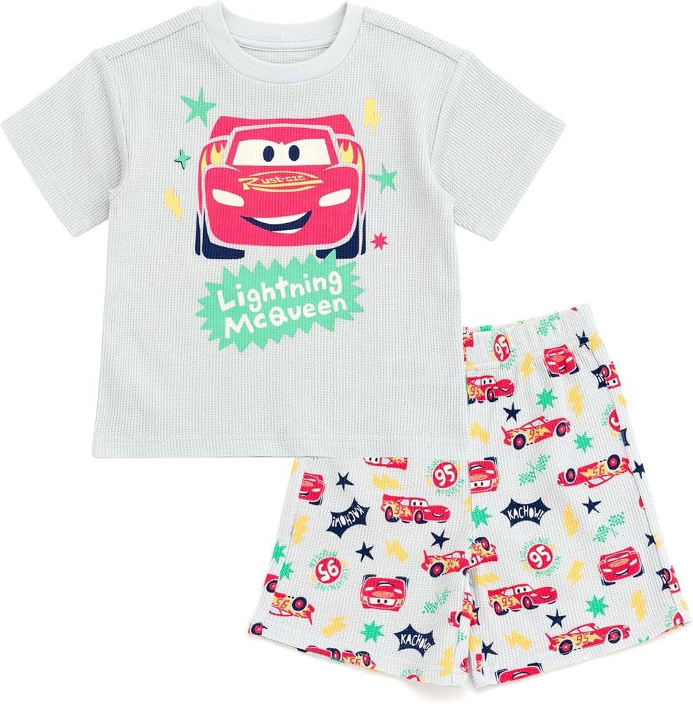 Disney Waffle Knit T-Shirt and Shorts Outfit Set Newborn to Little Kid Sizes (0-3 Months - 5) | Amazon (US)