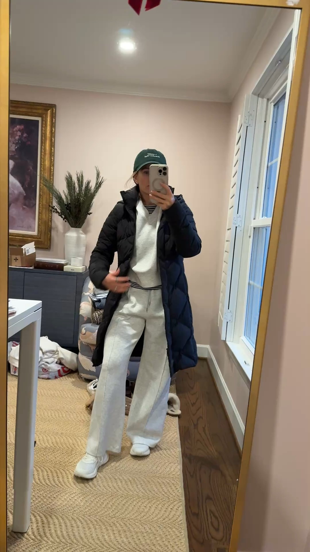 Size up in the coat if you want room for layering. Sweat set is so cozy and TTS - I have an xs in the top and bottoms. Size up in the sneakers for sure. I went up 1/2 size. 

#LTKOver40 #LTKSeasonal #LTKPetite