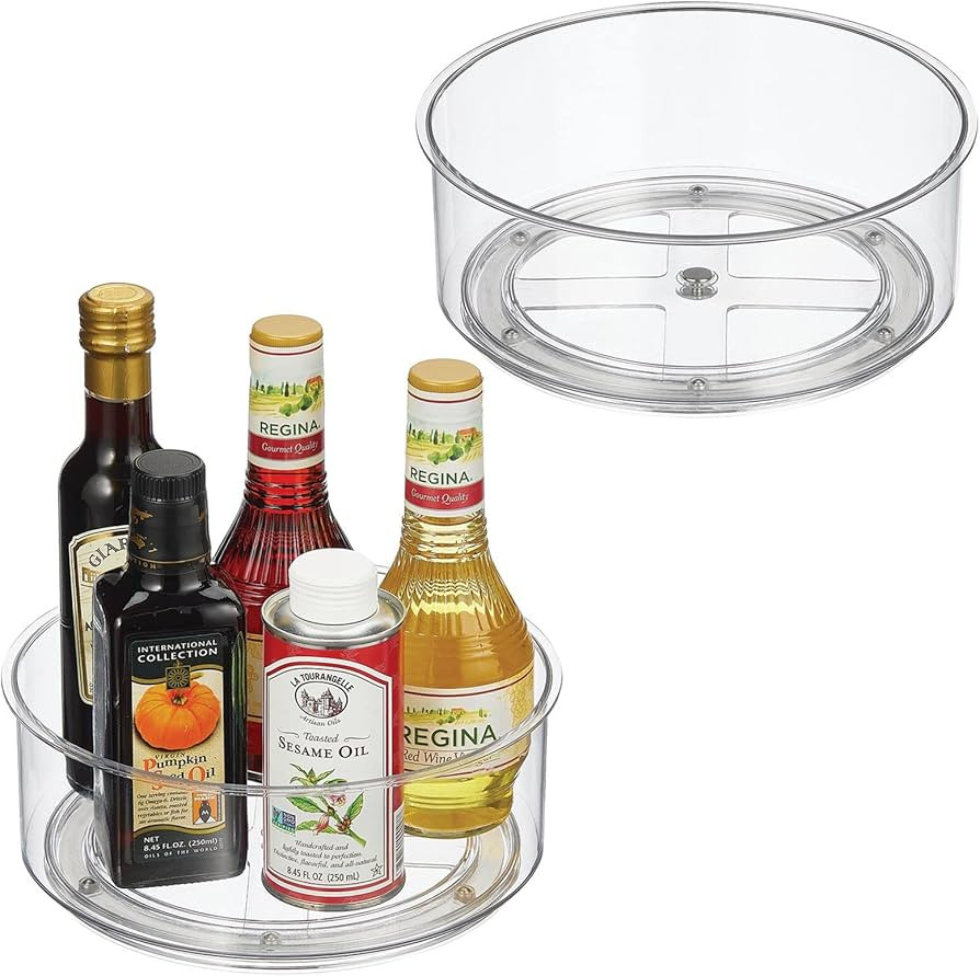 mDesign Lazy Susan Turntable Plastic Spinner for Kitchen/Bathroom, Pantry, Fridge, Cupboards, or ... | Amazon (US)