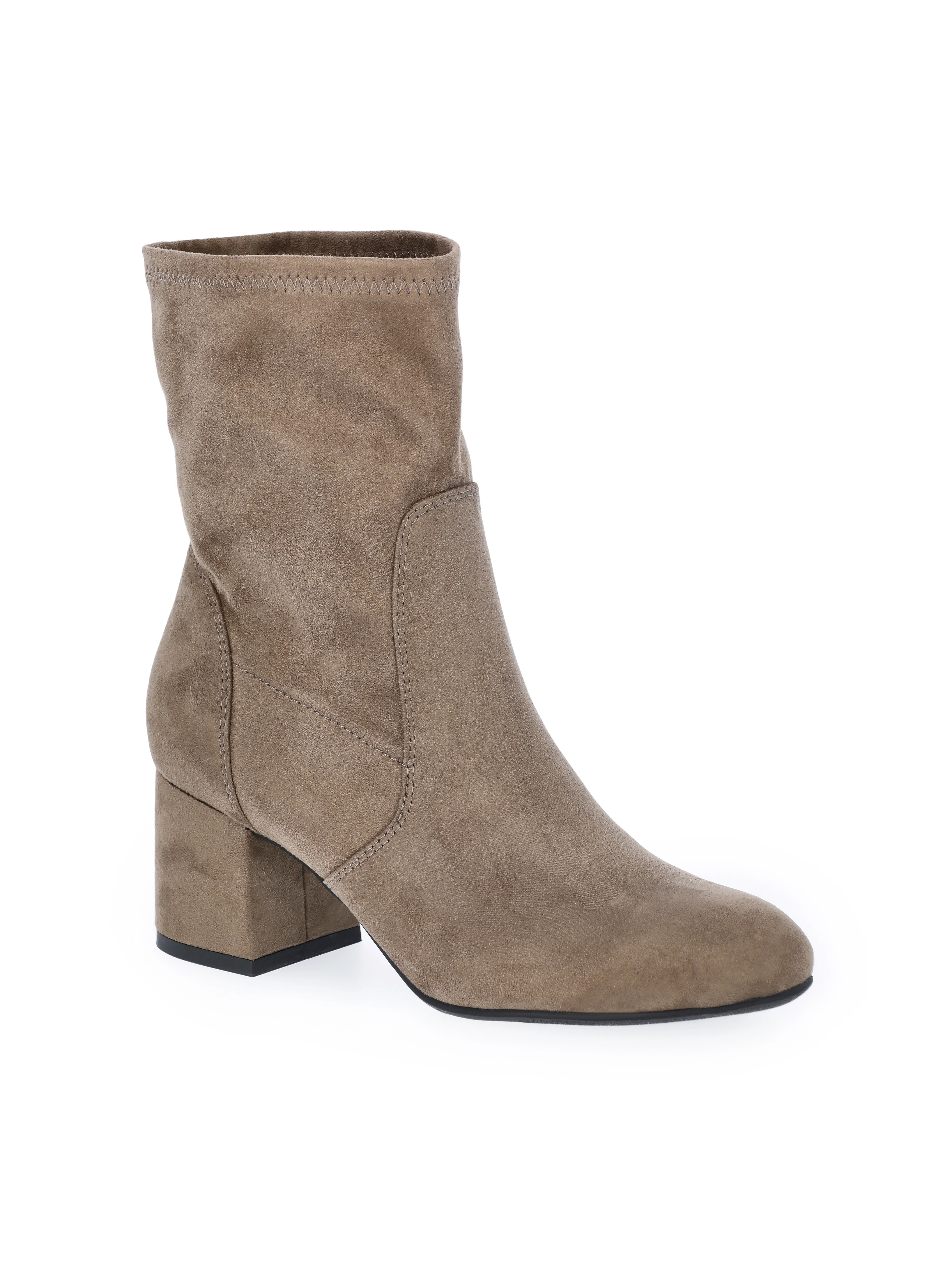 Time and Tru Women's Faux Suede Block Heel Boots | Walmart (US)