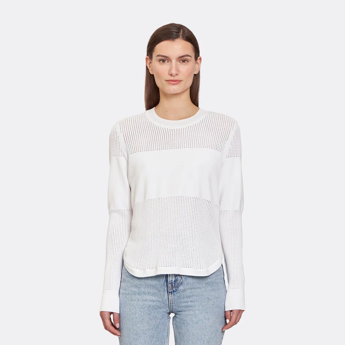 Mesh Block Shirttail Crew | Autumn Cashmere | Autumn Cashmere