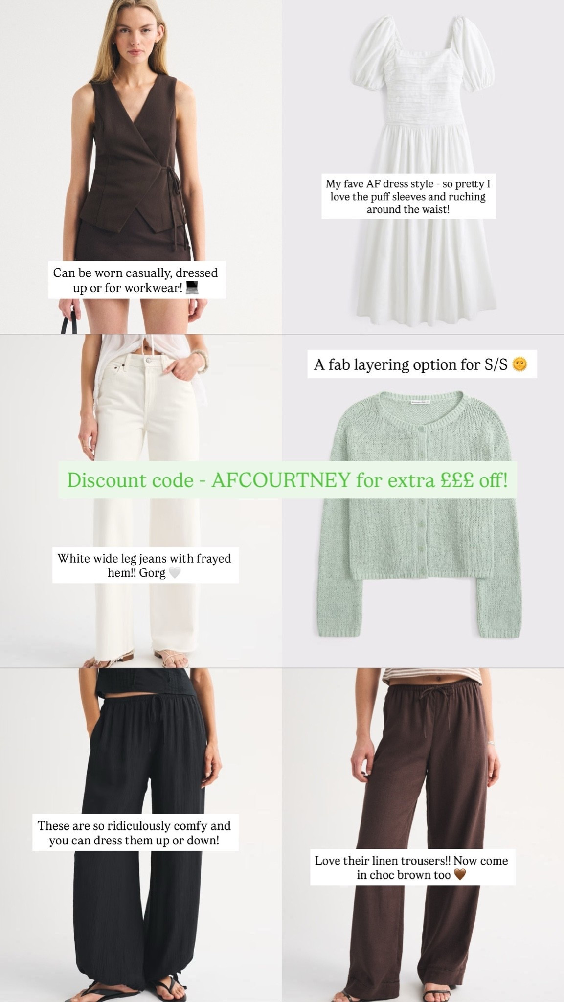 6 staples from Abercrombie included in the promo 🌞🌞🌞 use code AFCOURTNEY for extra discount (ends on the 11th) 💛

#LTKsummer #LTKspring #LTKjeans