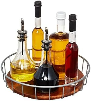 iDesign The Ría Safford Collection Acacia Wood and Wire Turntable, 11", Spinner | Amazon (US)