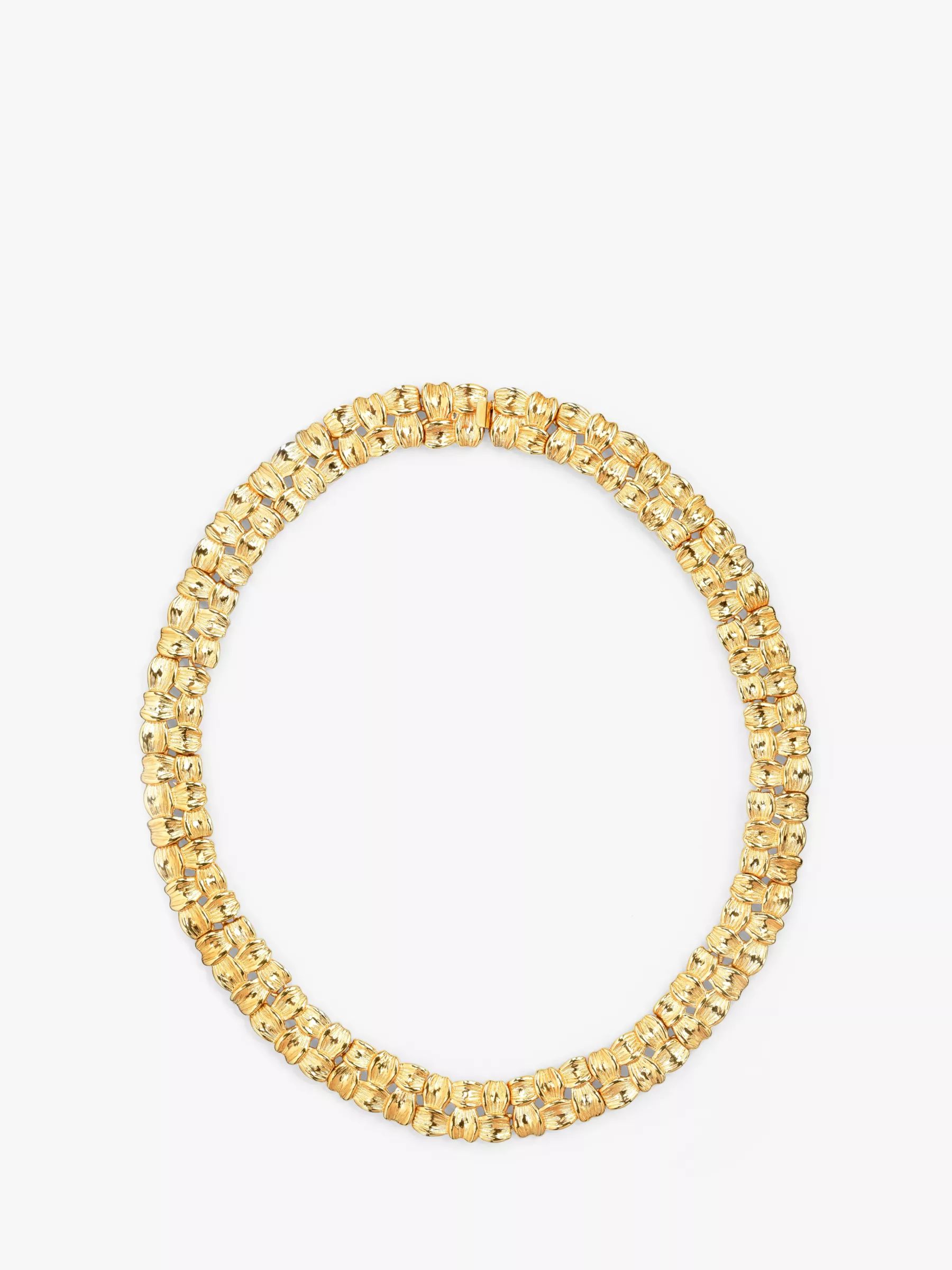 Eclectica Vintage Woven Textured Collar Necklace, Dated Circa 1990s, Gold | John Lewis (UK)