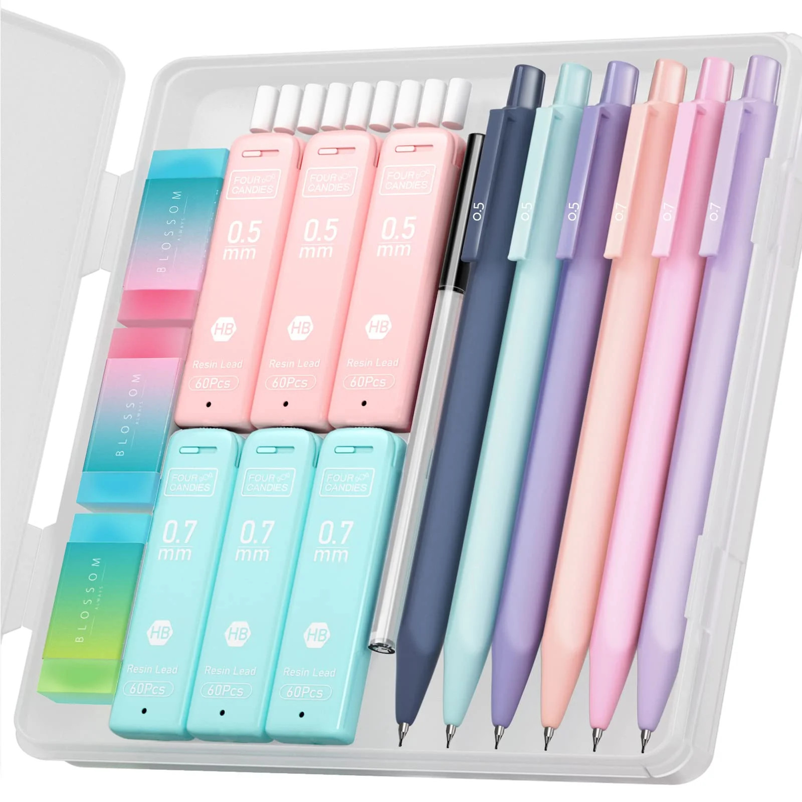 Four Candies Cute Mechanical Pencils, 6PCS Pastel Mechanical Pencils in 0.5mm & 0.7mm, with 360PC... | Walmart (US)