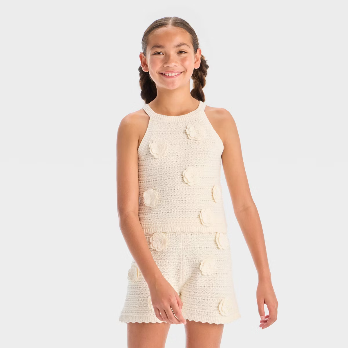 Girls' Rosette Halter Tank Pullover Sweater - art class™ | Target