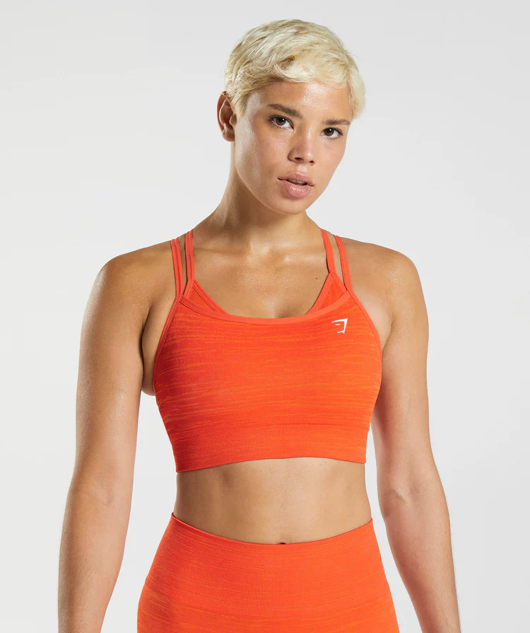 Gymshark Adapt Marl Seamless Sports Bra - Pepper Red/Zesty Orange | Gymshark (Global)