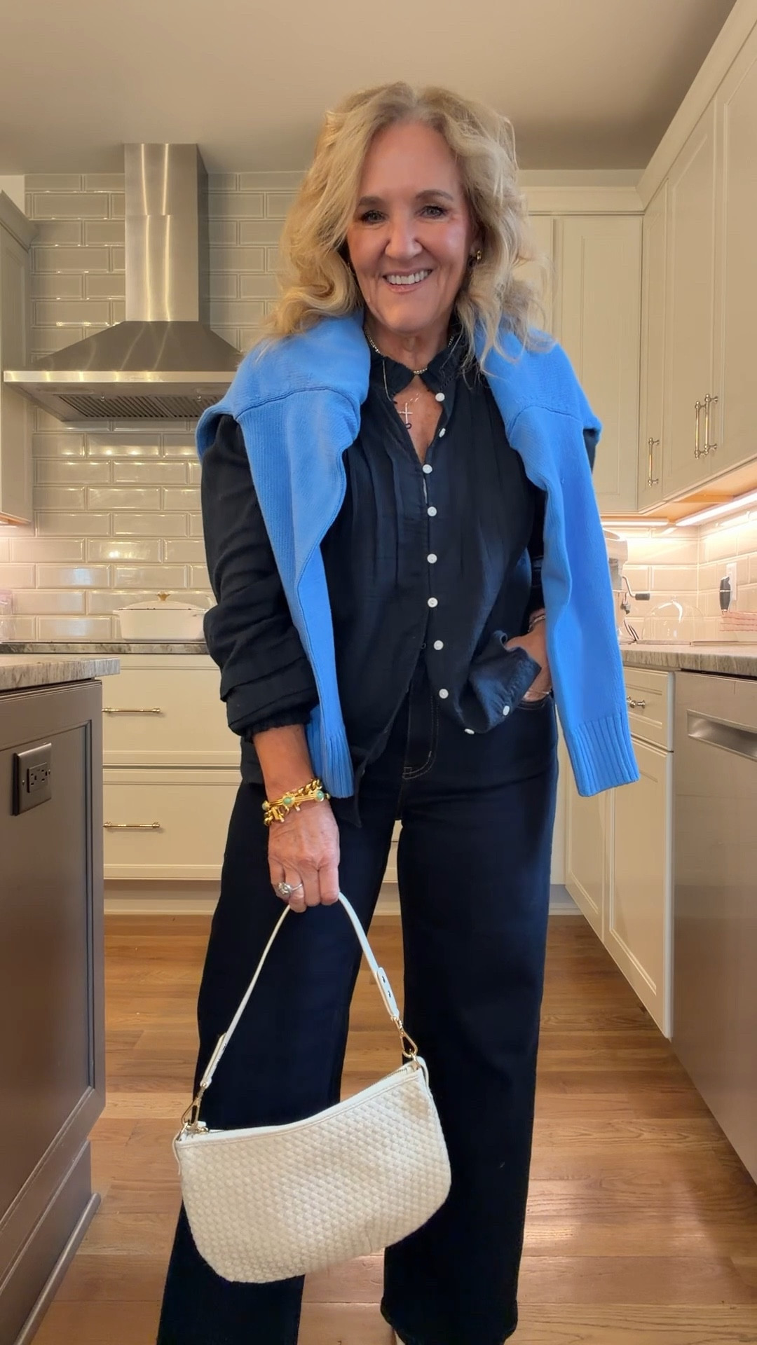 Making this look a little sportier. A titch more spring. Add the sneakers and the brighter cotton sweater. 

Blouse size medium
I sized up in the sweater to a large
Jeans size 29 waist 28 inseam
Sneakers true to size
This is the smaller purse

#LTKPetite #LTKOver40 #LTKTravel