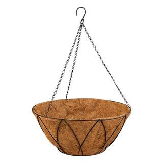HydroSave Metal Premium Hanging Planter Basket with Coco Liner (20 in. L x 20 in. W x 8.1 in. H) | The Home Depot