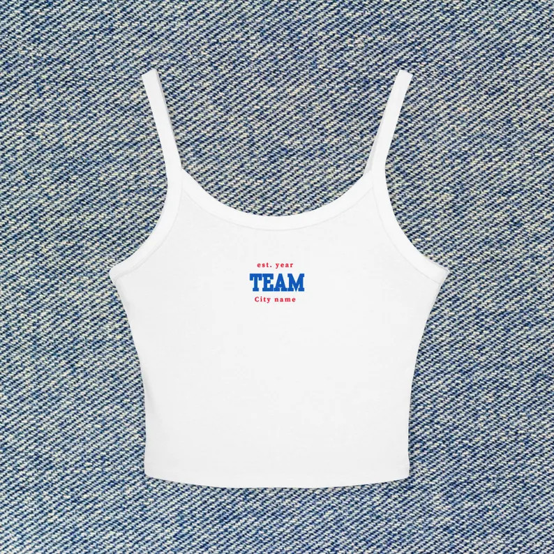 Custom Football Spaghetti Strap NFL Cropped Tank Top - Womens Game Day Shirt, Pick Your Team | Bi... | Etsy (US)