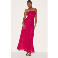 Fuchsia Ruched Scarf Dropped Waist Maxi Dress | PrettyLittleThing US