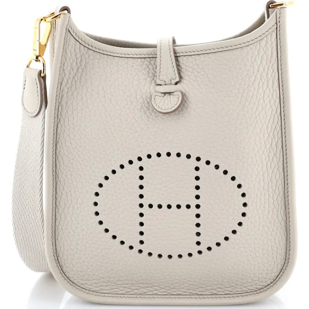 Pre-Owned Hermes Evelyne Bag Gen III Clemence TPM in Beton at Nordstrom, Size X-Small | Nordstrom