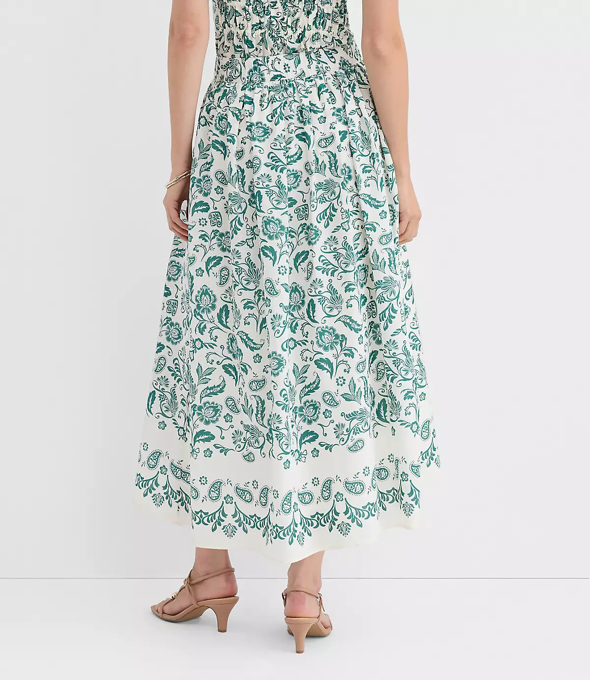 Floral Pull On Midi Skirt | LOFT