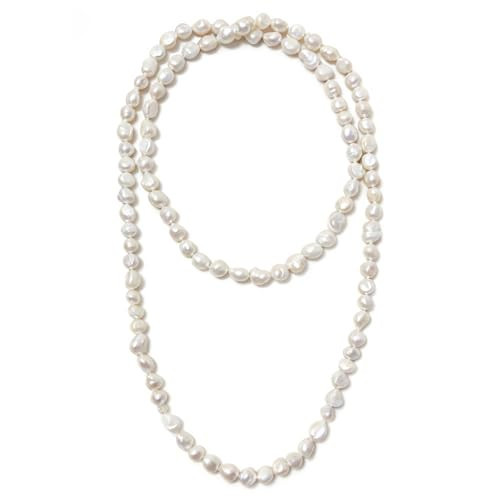 Long Pearl Necklaces for Women; Baroque Pearl Necklace; Freshwater Pearls Necklace; 46 Inches Real Pearl Necklace; Pearl Strand Necklace | Amazon (US)