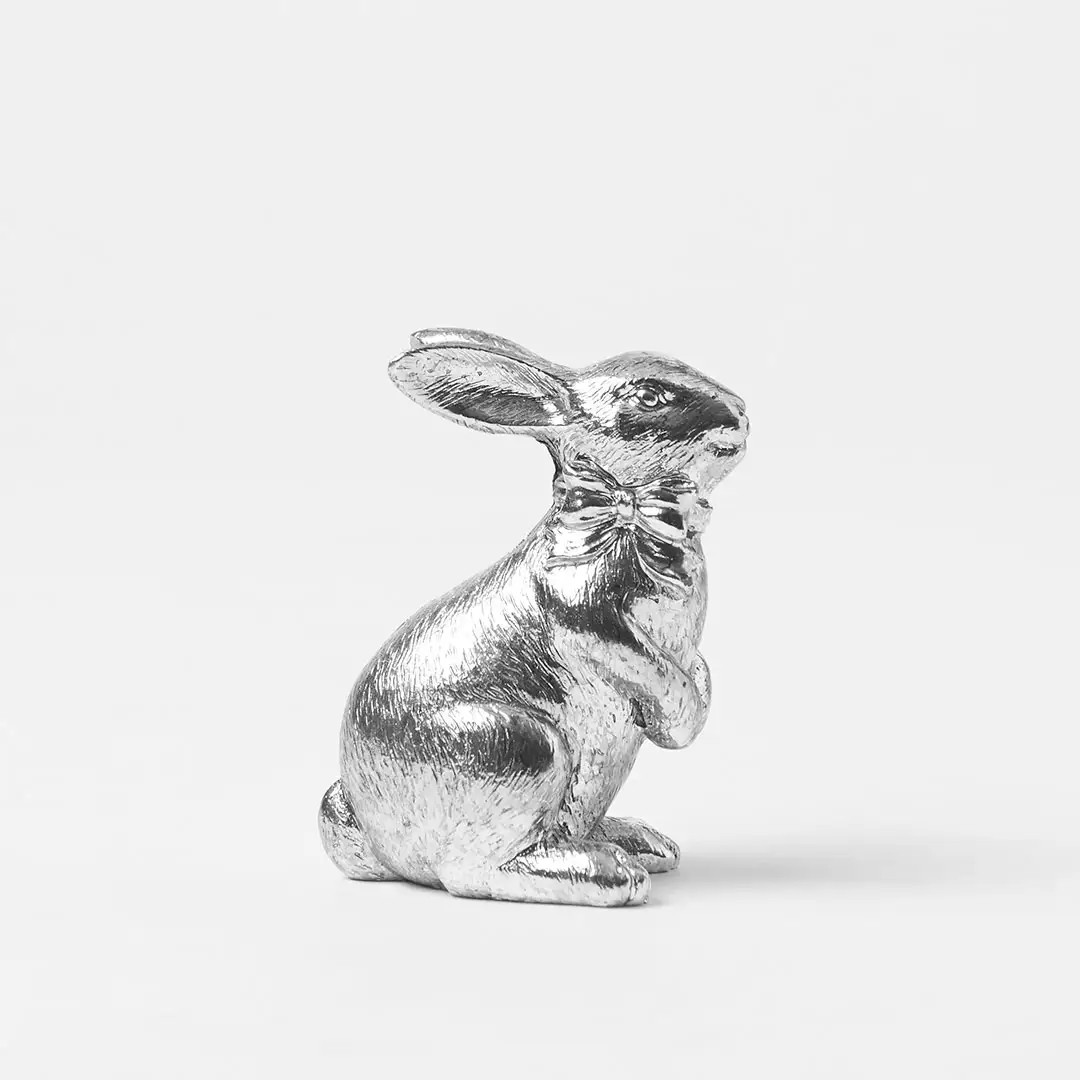 Metallic Bunny With Bow | Bed Bath N' Table