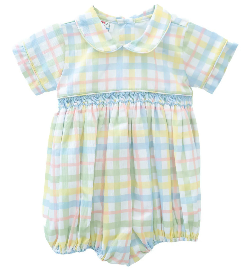 Ruth and Ralph Pastel Smocked Easter Plaid Arthur Bubble | JoJo Mommy