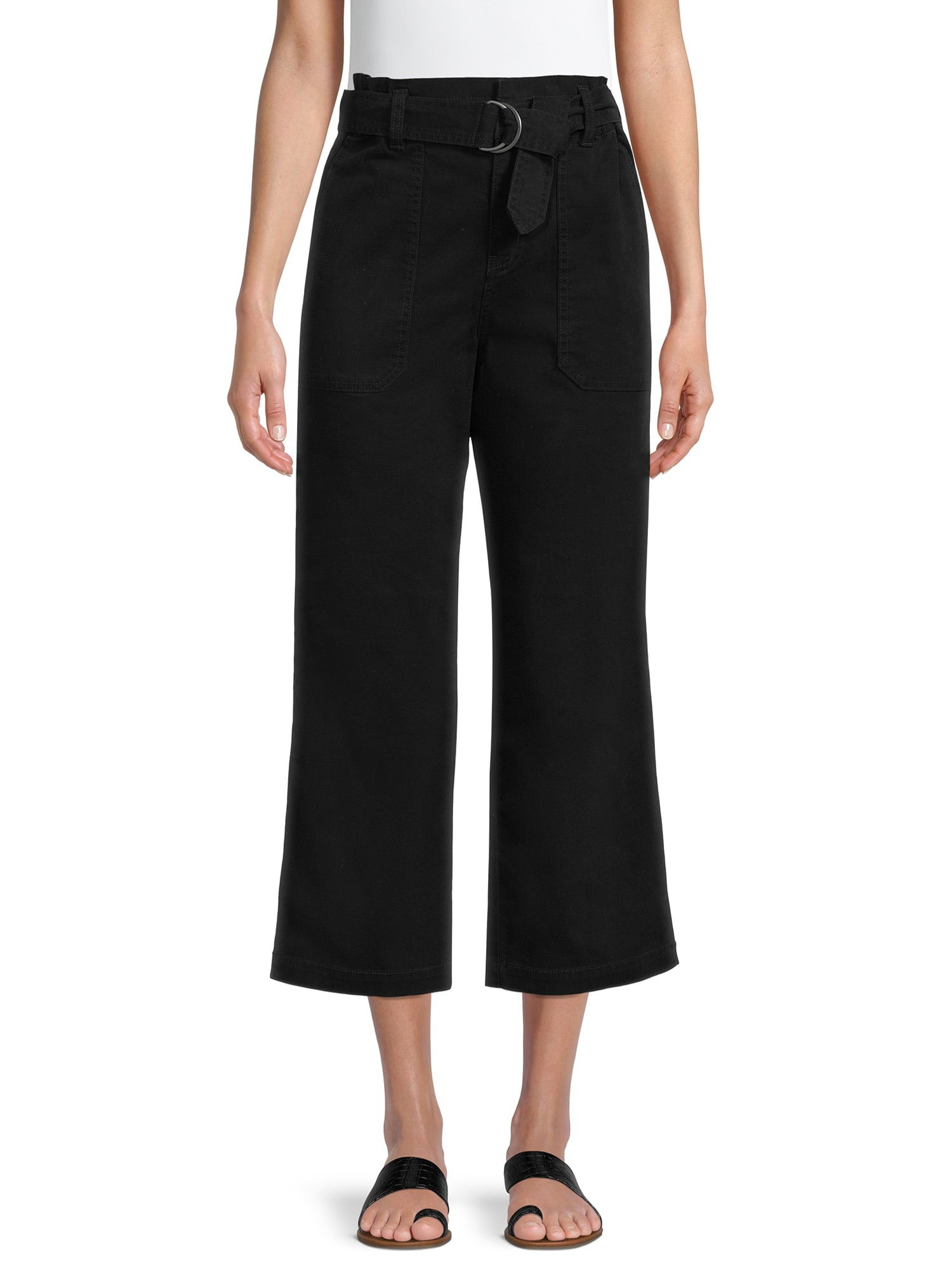 Time and Tru Women's Paperbag Belted Jeans | Walmart (US)