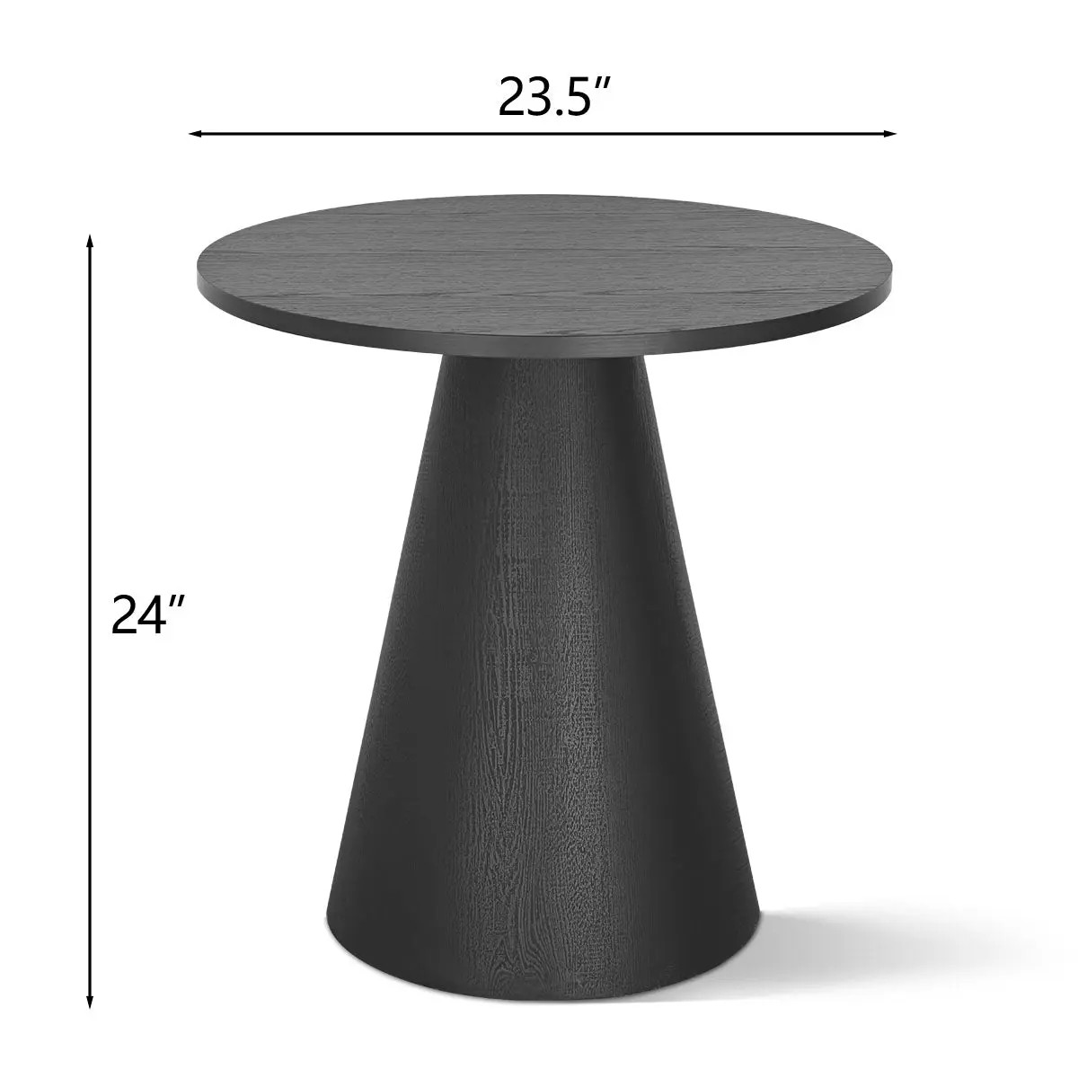 Dwen 24" Modern Black Round Side Table | Pop Maison