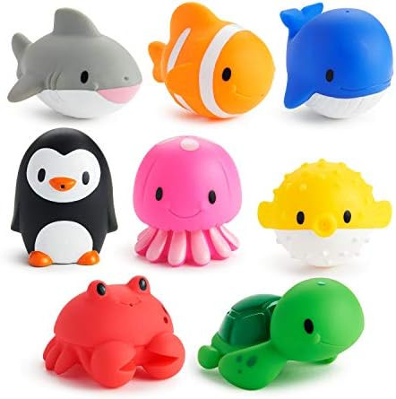 Amazon.com : Munchkin Ocean Squirts Baby Bath Toy, 8 pack : Bathtub Toys : Baby | Amazon (US)