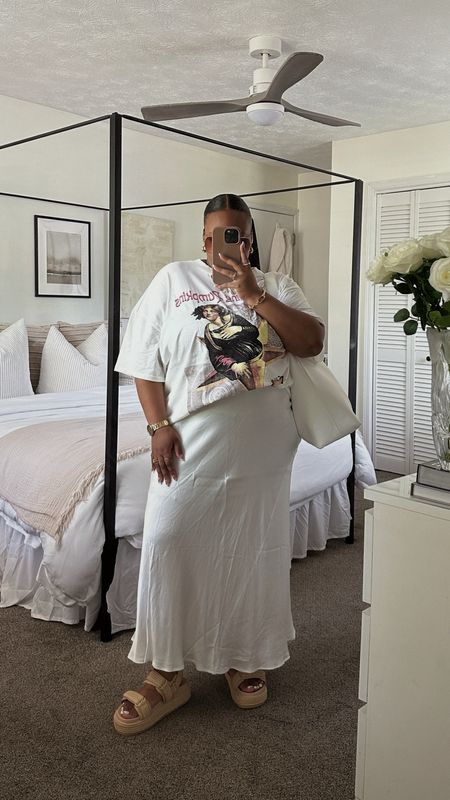 White Satin Maxi Skirt outfit idea 

#LTKMidsize #LTKStyleTip
