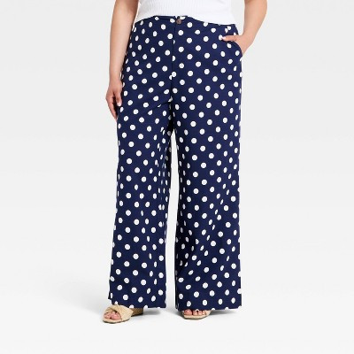 Women's Luxe Linen Trousers - A New Day™ Navy Blue 26 | Target