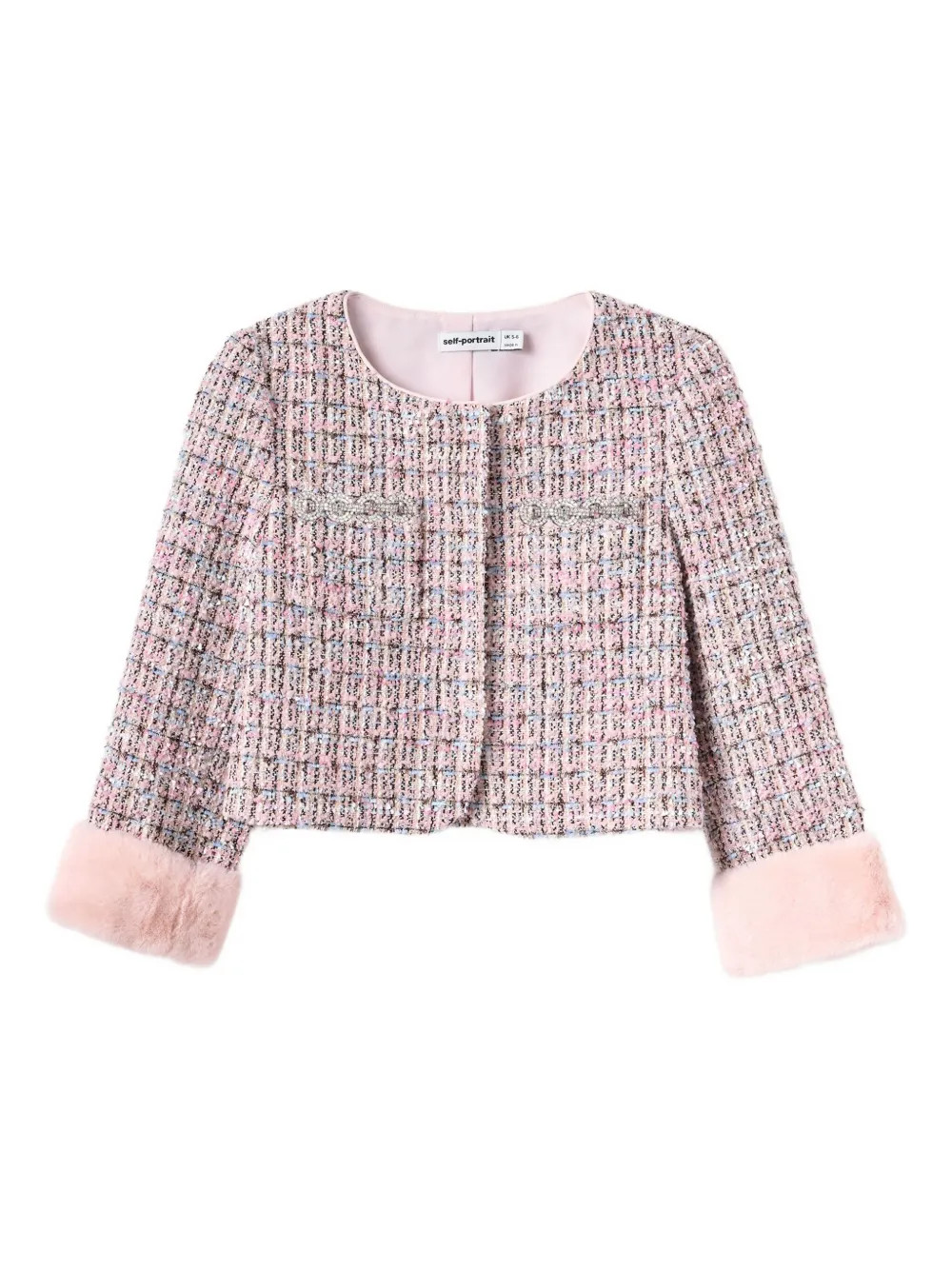 tweed embellished-cuff jacket | Farfetch Global