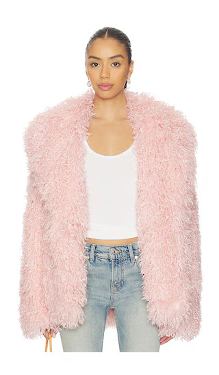 Poison Faux Fur Jacket in Soft Rose | Revolve Clothing (Global)