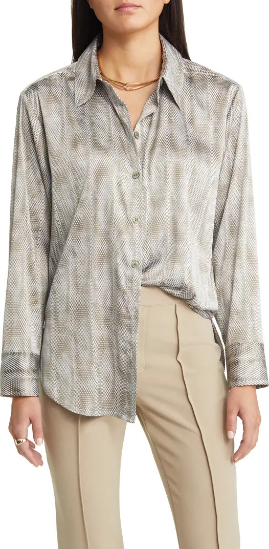 Satin Button-Up Shirt | Nordstrom