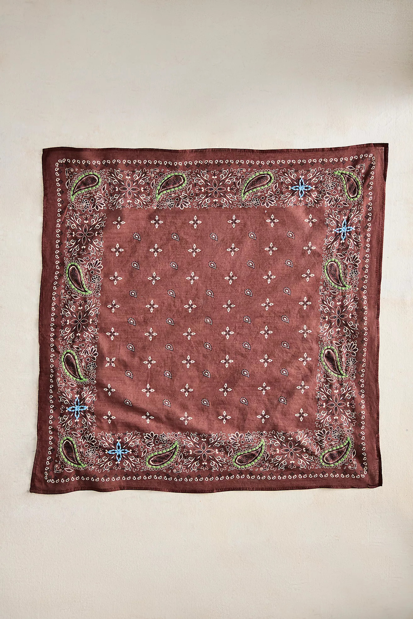 Embroidered Paisley Cotton Bandana | Anthropologie (US)