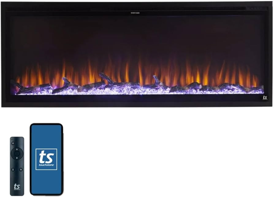 Touchstone Sideline Elite Smart 50” WiFi-Enabled Electric Fireplace - in-Wall Recessed - 60 Col... | Amazon (US)