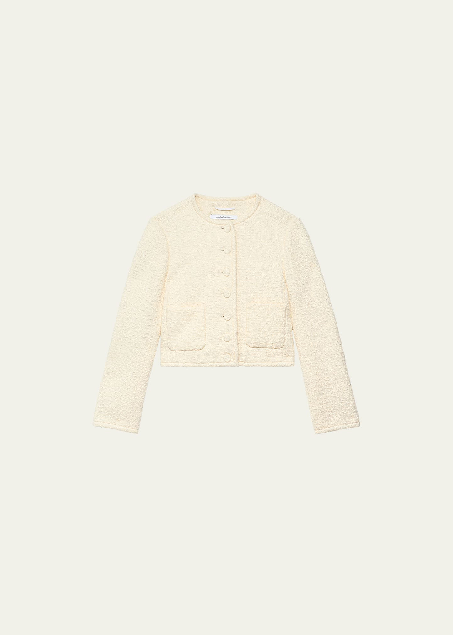 Another Tomorrow Cropped Organic Cotton Tweed Jacket | Bergdorf Goodman