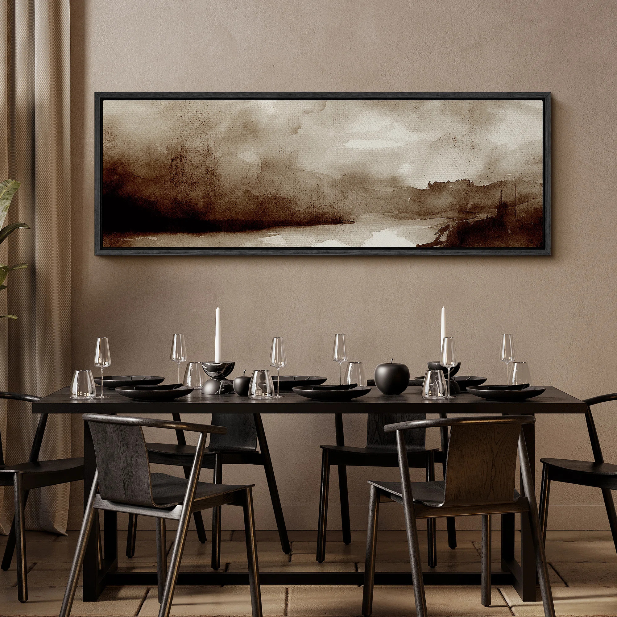 Moody Landscape Sepia Toned Modern Art | Wayfair North America