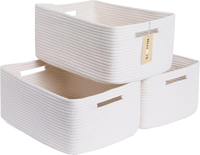 Large Storage Baskets for Shelves, Closet Organizers Bins for Clothes Blanket Towels, Baby Nurser... | Amazon (US)