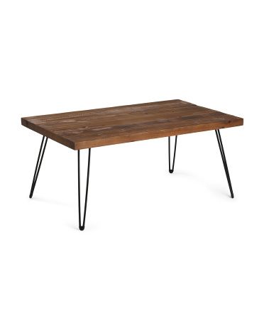 Kennington Reclaimed Wood And Metal Cocktail Table | TJ Maxx